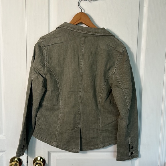 NWT FRENCH DRESSING FDJ STRETCH DENIM JACKET IN LIGHT OLIVE GREEN COLOUR SIZE M - Picture 6 of 8